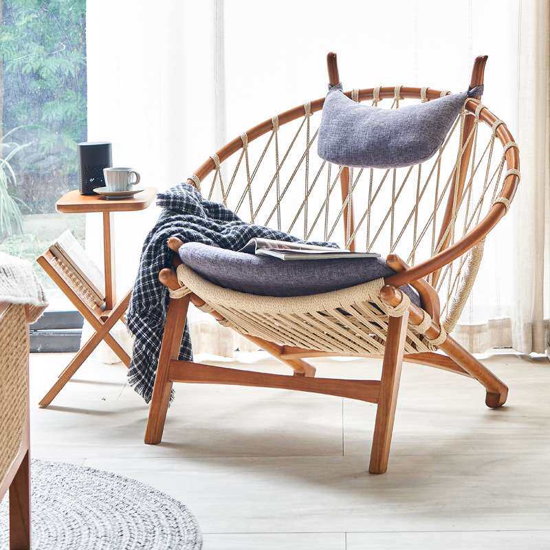 美式户外懒人椅半圆椅家用客厅单人椅阳台休闲靠背椅民宿简约躺椅