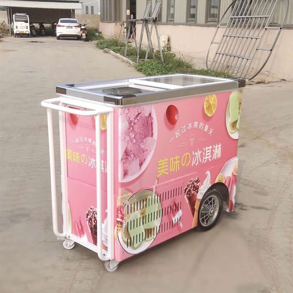 绿科冰悦街景引流手推冰淇淋花车售卖车冷鲜售卖车直流售卖车直流