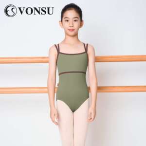 vonsu梵舒儿童芭蕾舞舞蹈服跳舞表演练功服体操服连体形体服装女