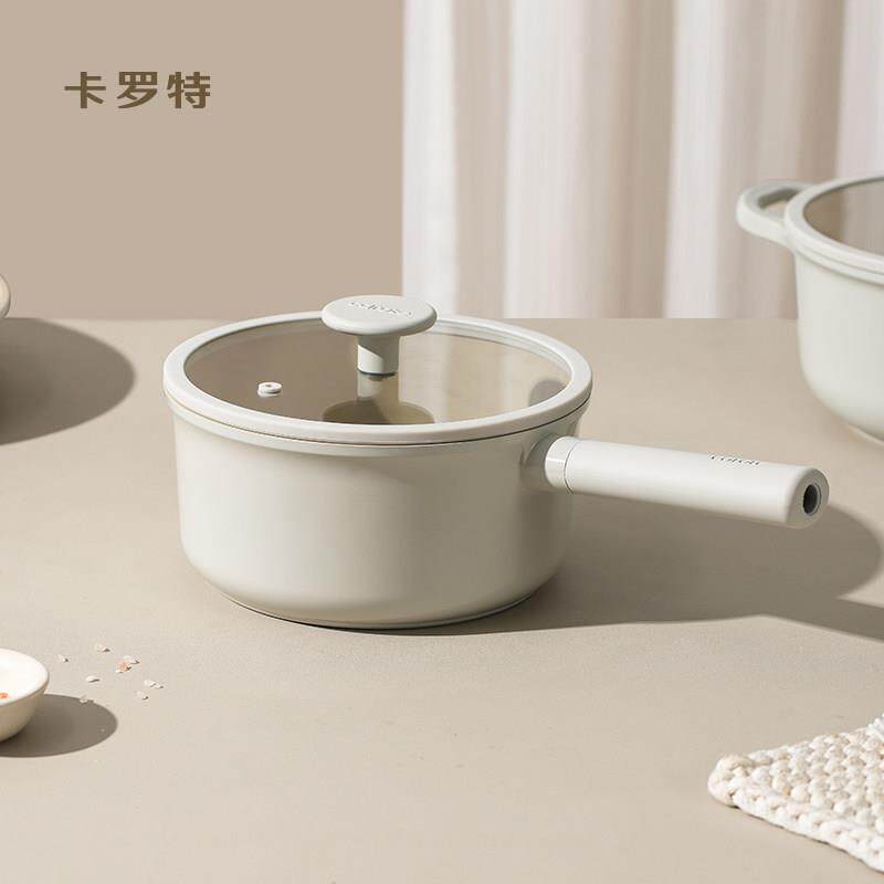 卡罗特钛陶瓷小奶锅宝宝专用辅食锅平底不粘锅婴儿蒸煮汤锅泡面锅