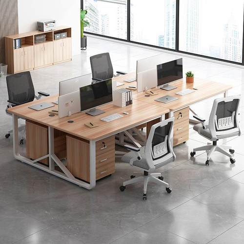 电脑桌台式简约职员办公桌椅柜子组合双人四人六人员工工位办公桌