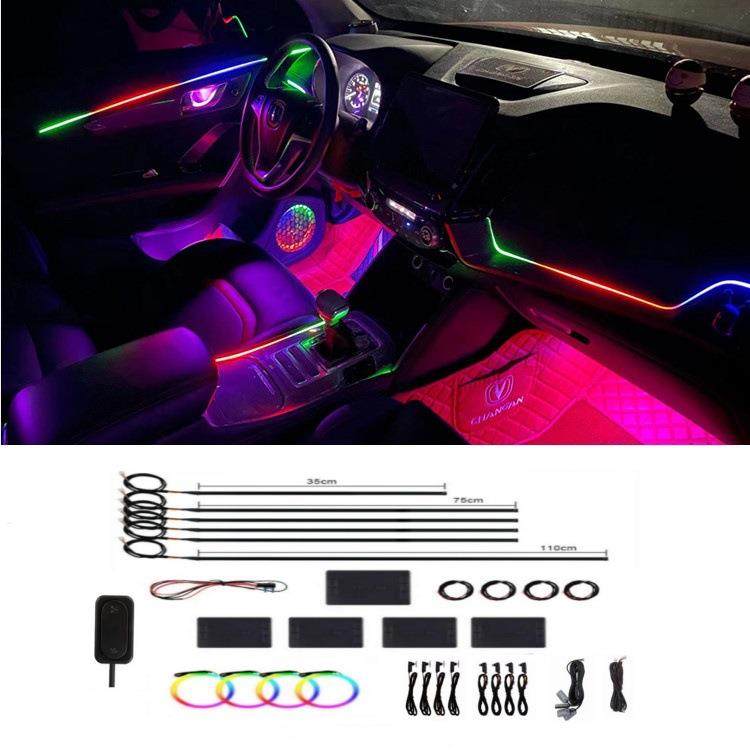 热销汽车氛围灯22in1隐藏式幻彩APP亚克力led车内动态装饰