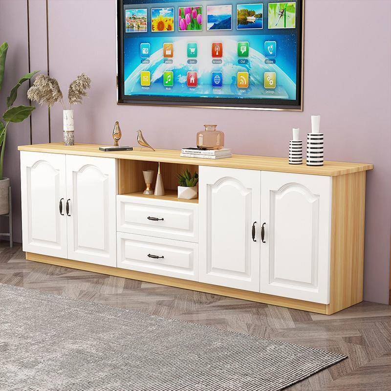 简约实木电视柜阳台储物柜小户型客厅地柜新款加高柜卧室矮柜