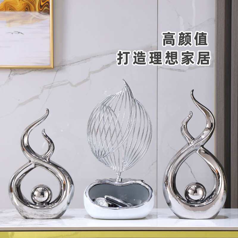 时来运转现代玄关客厅酒柜电视柜装饰摆件简约轻奢高端大气上档次