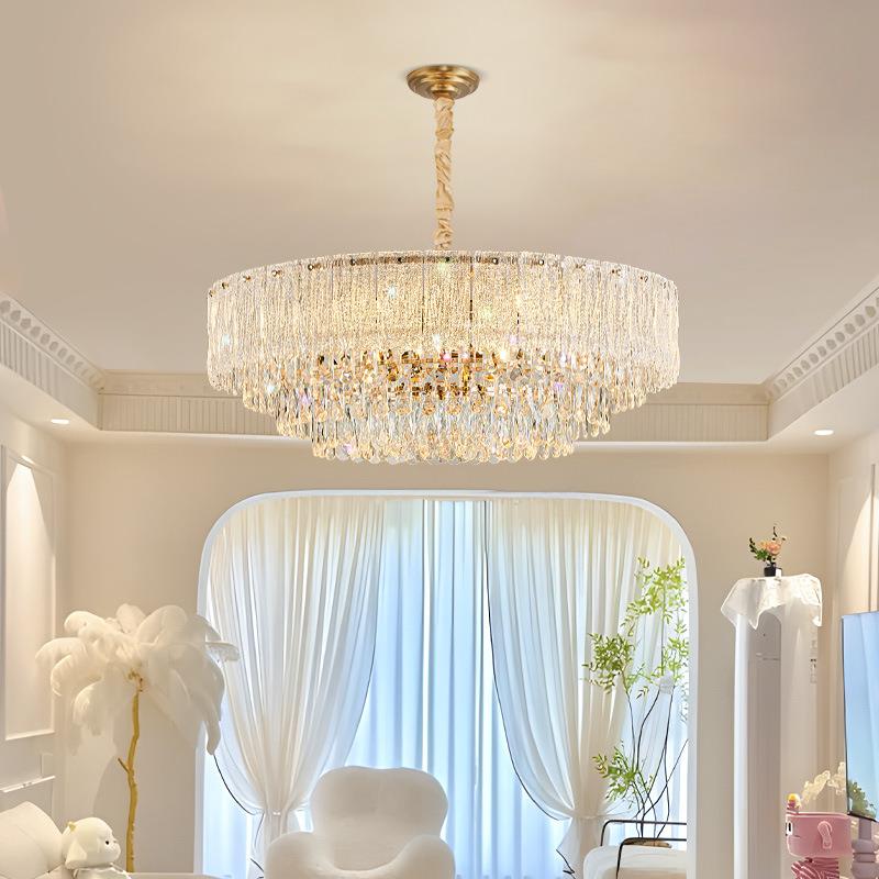 现代轻奢水晶吊灯客厅灯主灯现代简约奢华大气餐厅灯卧室中山灯具