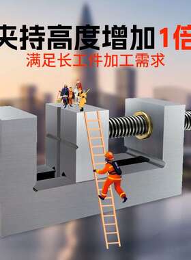 华贸批士加高夹具GQG手动不锈钢机用磨床台虎钳直角精密平口钳高