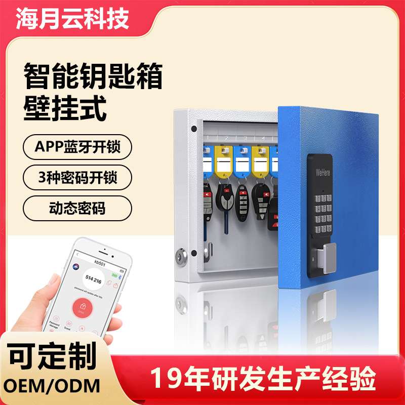 智能钥匙管理盒壁挂式房产中介钥匙柜管理柜密码锁匙收纳盒箱挂墙