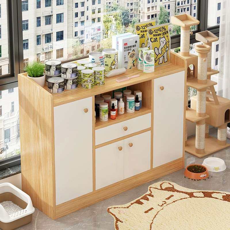 宠物用品收纳柜客厅置物柜家用简易经济型餐边柜大容量柜子储物柜
