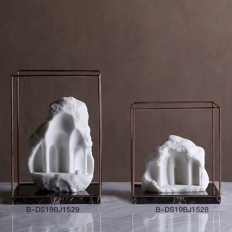轻奢北欧摆件 书房立体玄关抽象创意拱门树脂工艺品摆件 家居摆设