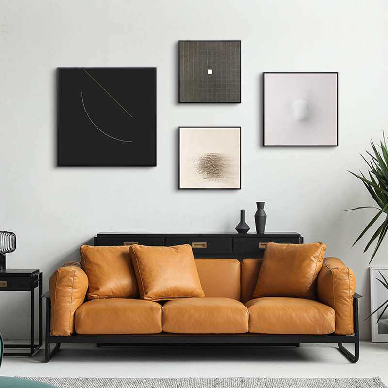 装饰画现代简约客厅挂画黑白极简壁画北欧风格组合画墙画小众艺术