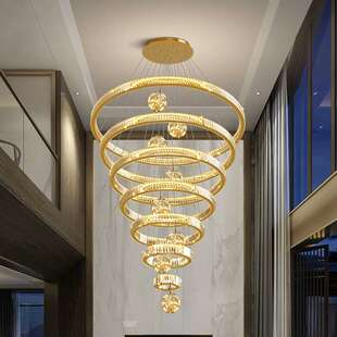 别墅挑空客厅吊灯轻奢现代loft公寓楼梯吊灯2023新款复式楼大吊灯