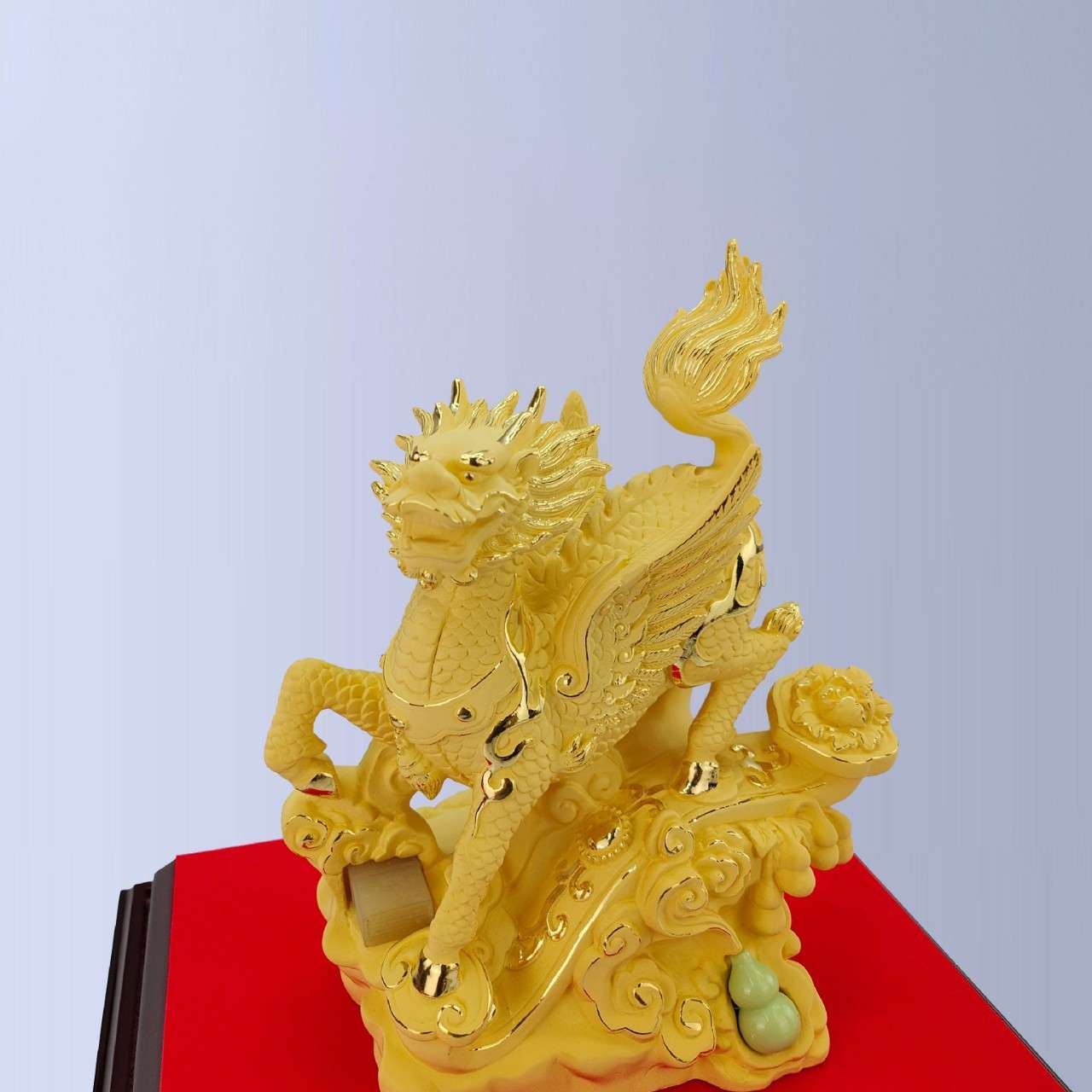 绒沙金黄金摆件金麒麟貔貅狮子工艺品金银装饰品电视柜客厅摆件