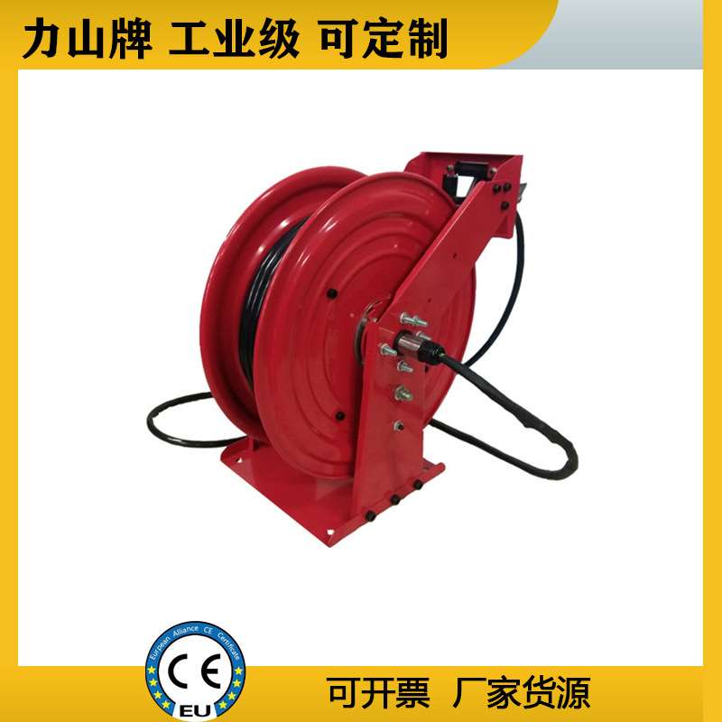 自动伸缩机械电缆线盘50米车载30mpa多芯新能源充电桩卷筒力山牌