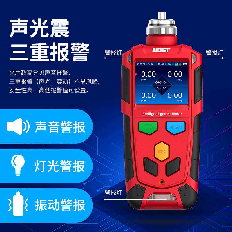 便携式氨气浓度检测报警仪六合一有害有毒气体B1060报警器