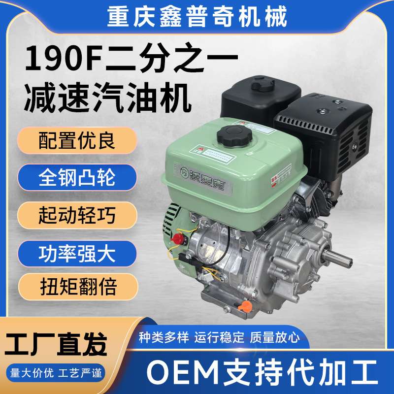 190F二分之一减速四冲程汽油机发动机内燃机动力低转速高扭矩