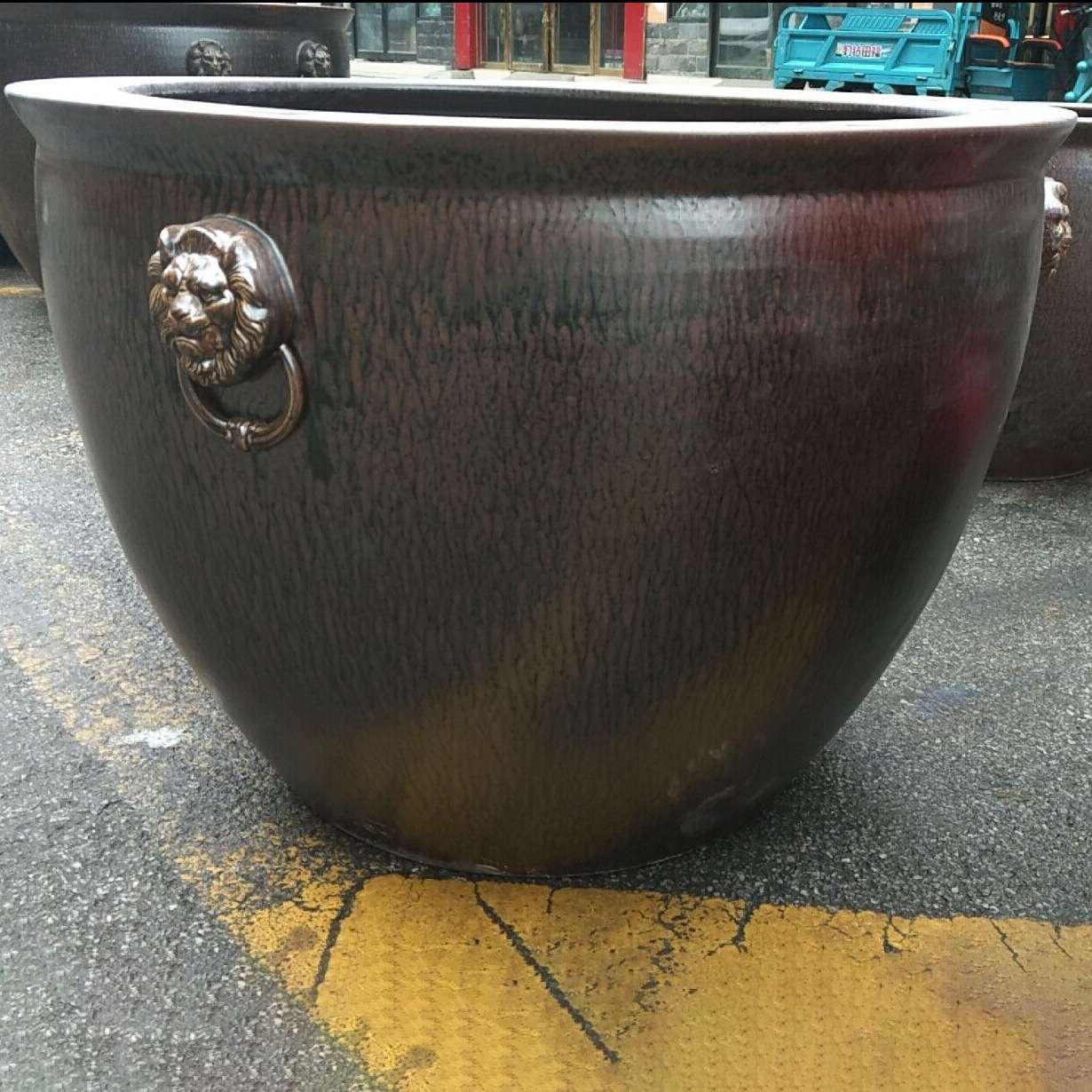 单色釉瓷缸景德镇陶瓷风水缸陶瓷大号缸中式庭院水缸古法养鱼缸