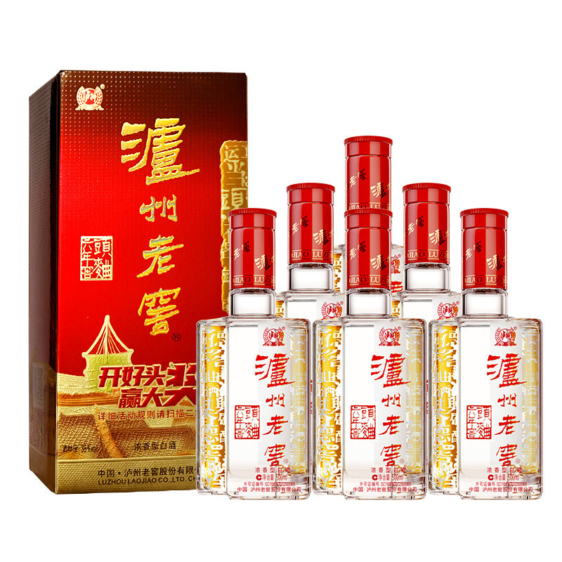 泸州老窖 六年窖头曲38度500ml*6瓶整箱浓香型白酒自饮