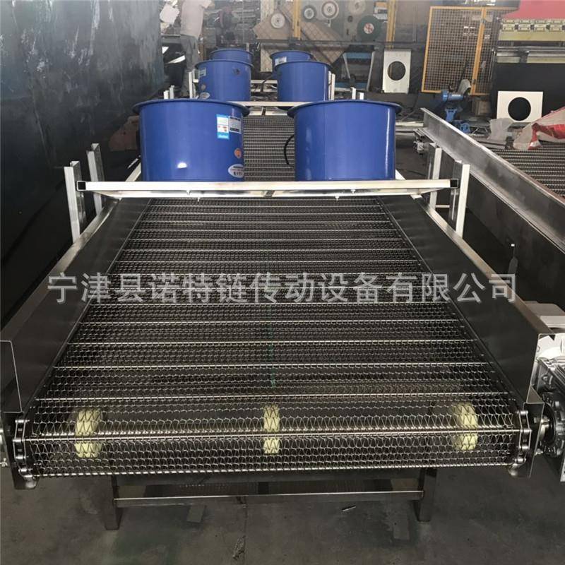 不锈钢挤塑机风冷线网带输送机不锈钢网链提升机过渡180度转弯机