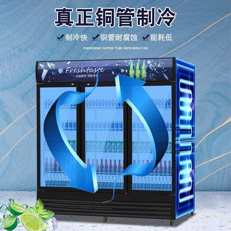 奥华展示柜冷藏柜商用保鲜单门冷饮料柜立式双开门啤酒冰柜冰箱