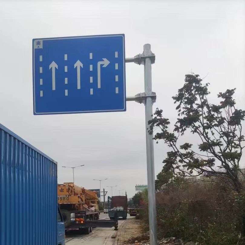 交通指示牌F杆双悬臂生产厂家 道路交通安全标志杆热镀锌双悬臂杆