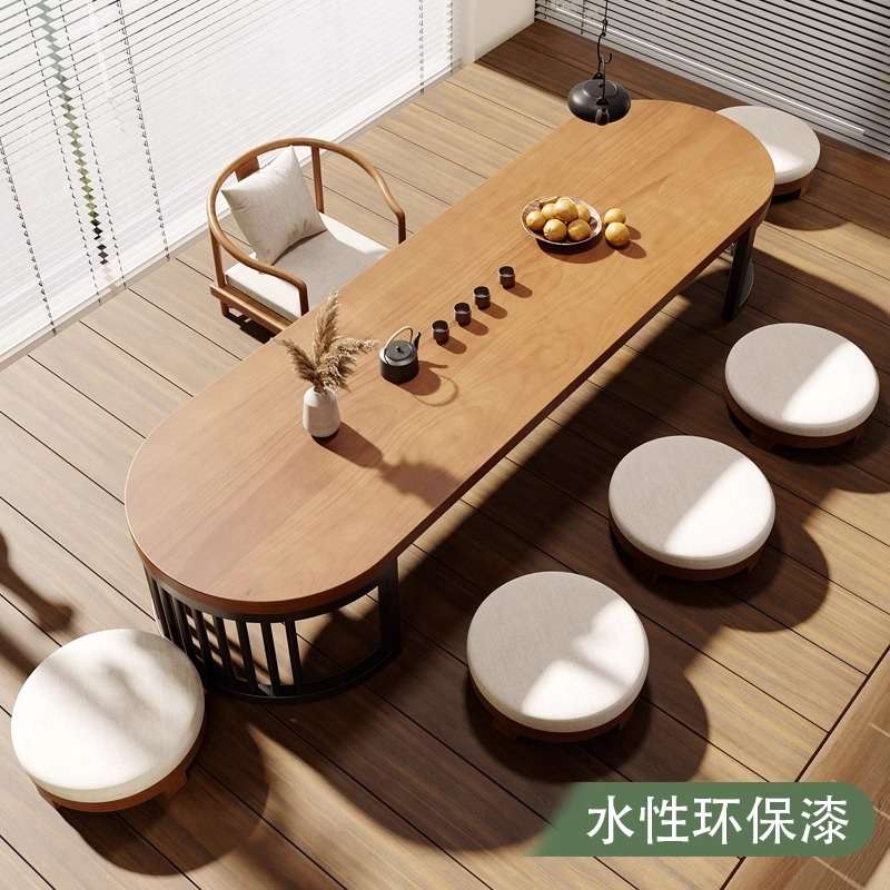 实木榻榻米茶桌飘窗茶几日式茶台禅意矮茶桌原木茶桌简约民宿炕桌