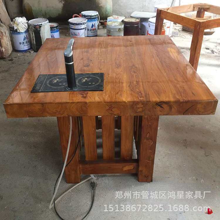 厂家直销茶桌 实木家具 老榆木餐桌 休闲咖啡茶桌茶台
