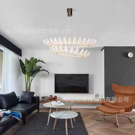 新款北欧轻奢灯饰设计师客厅吊灯酒店大气灯具后现代别墅玻璃灯