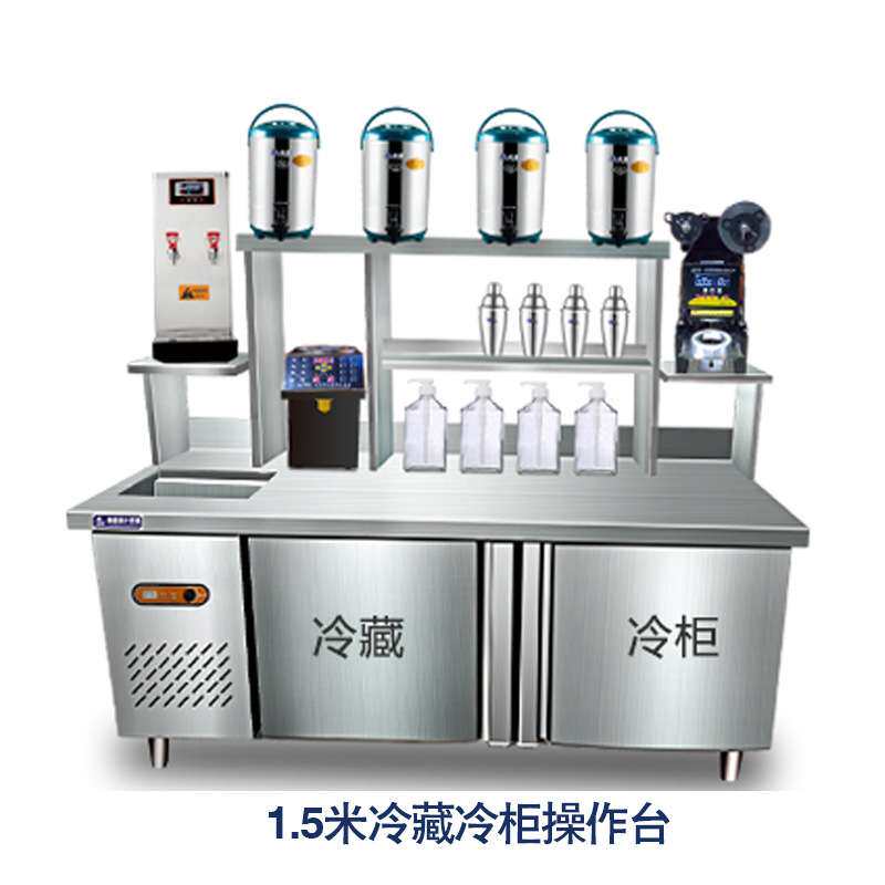澜鑫奶茶店工作台果茶贡茶不锈钢商用水吧操作台奶茶店专用