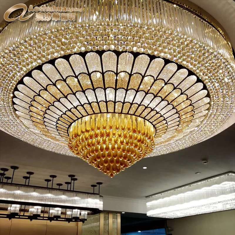 婚宴客厅非标设计装饰吊灯婚礼吊灯琉璃挂件餐吊灯酒店玻璃吊灯