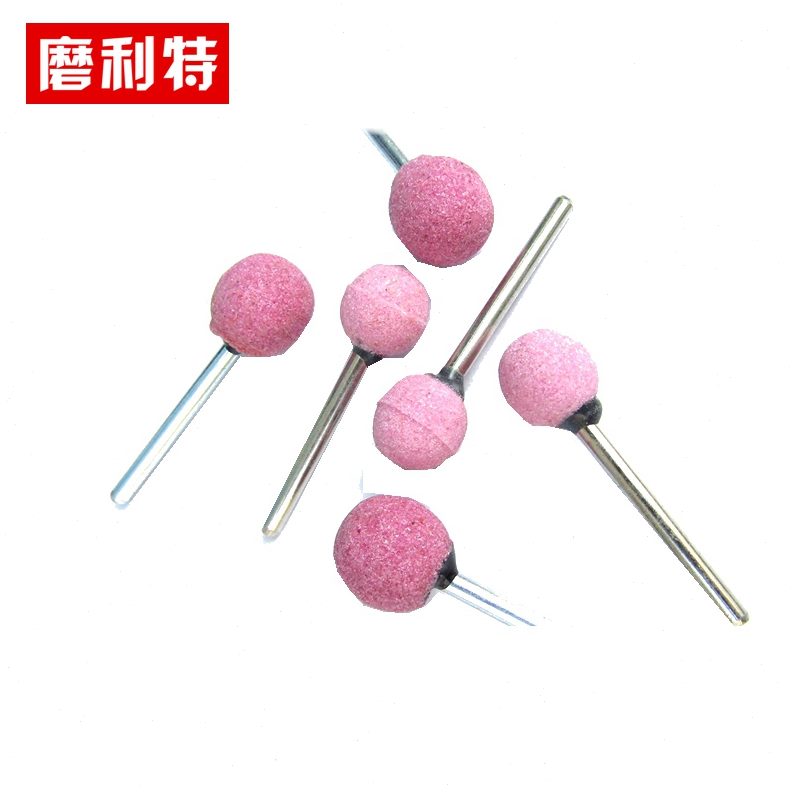 红磨头 10 特铬刚 8mm形磨头砂轮磨头球利 风砂磨玉mm电磨头 磨