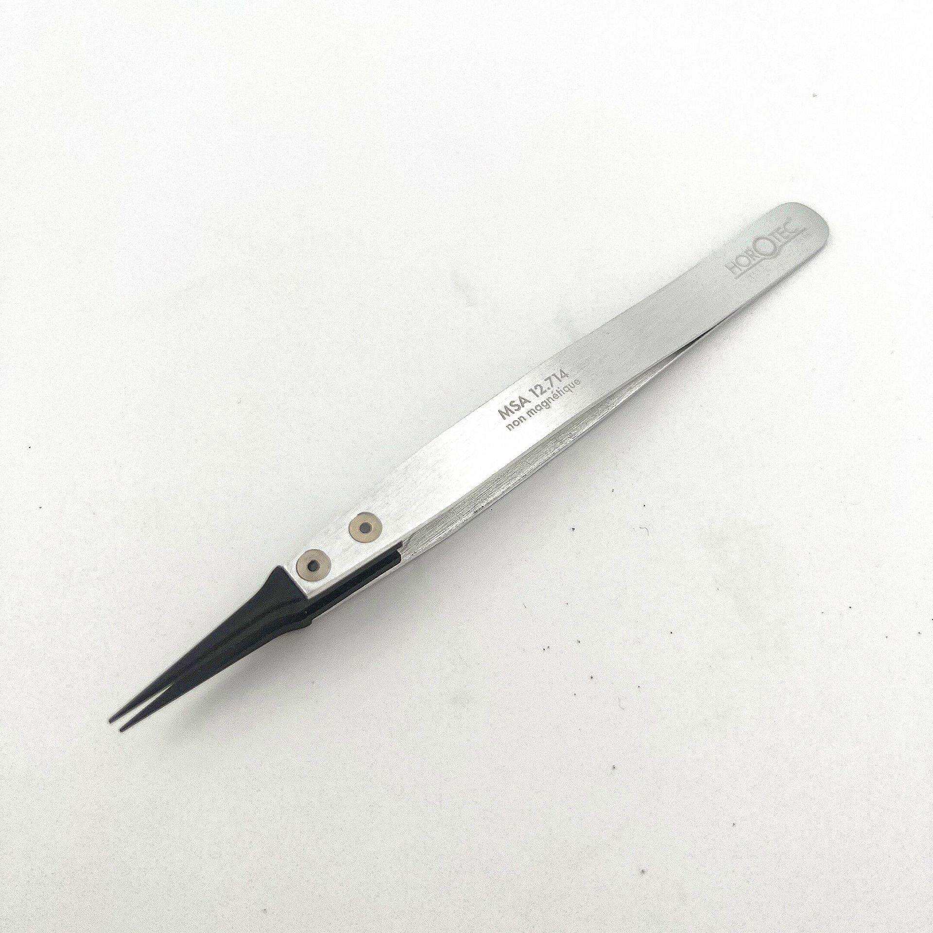 修表工具 瑞士HOROTEC MSA12.714 炭纤维硬质特细尖头27号镊子