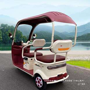 电动三轮车带棚家用新款老年人女士成人代步车接送孩子老年代瑞配