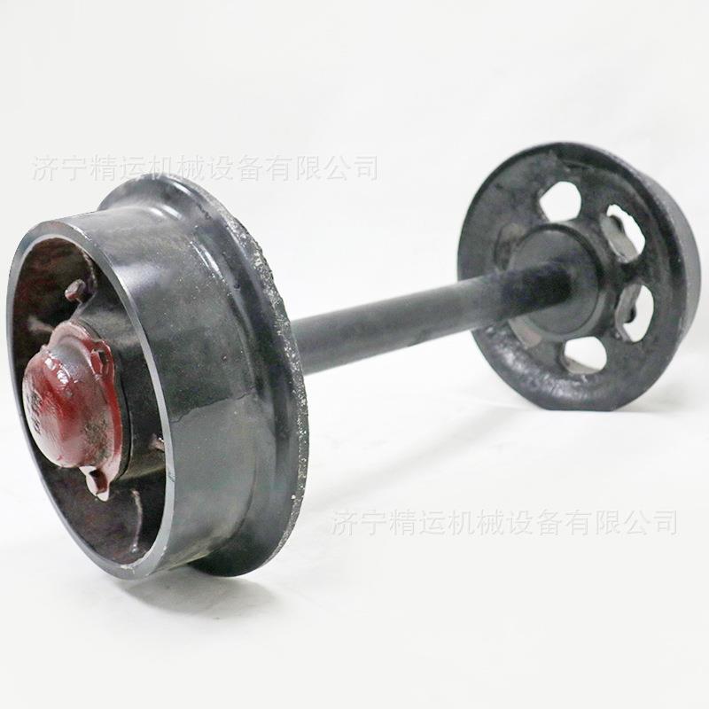 矿车轮对直径300*600轨距载重3吨常规平板车矿车轮封闭式蒙头轮