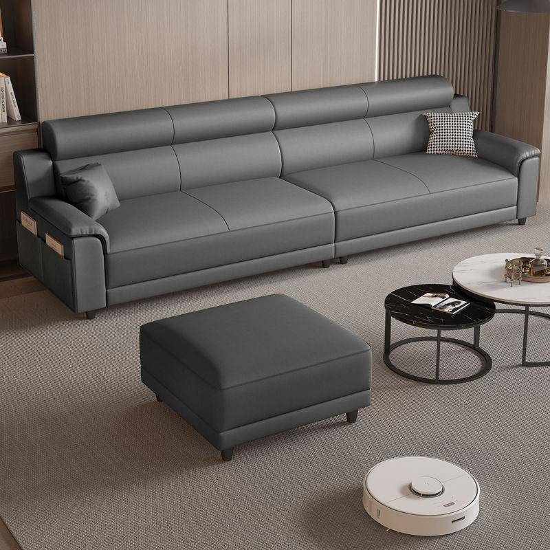 2025新款免洗猫抓皮沙发客厅轻奢家具现代简约直排三四人位整装