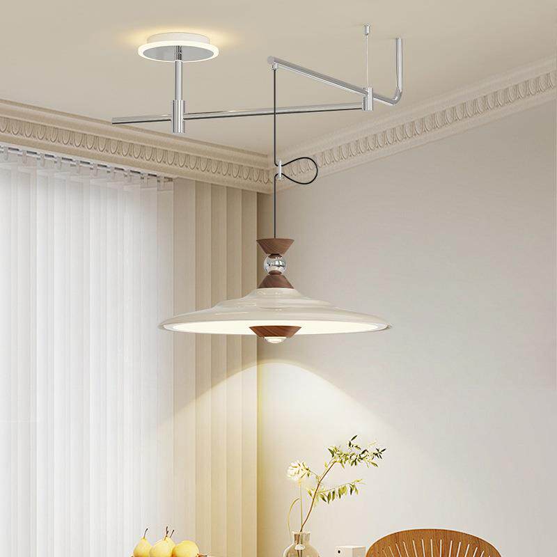 法式中古风摇臂全光谱护眼复古奶油风吊灯餐厅灯设计师氛围灯具