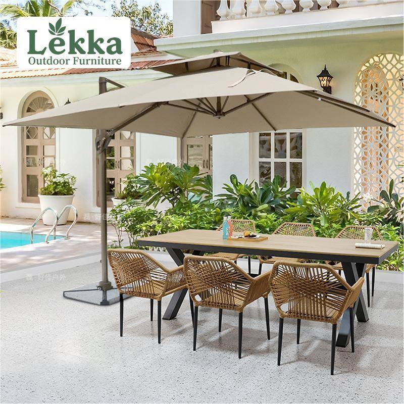 户外藤编桌椅庭院室外露台花园家具咖啡店民宿阳台休闲小桌椅藤椅