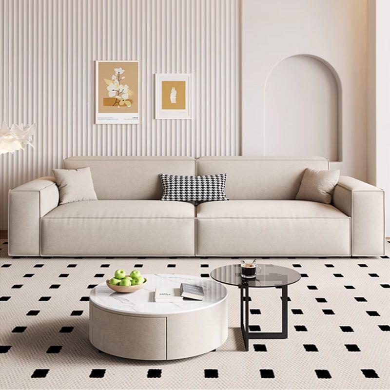 意式极简轻奢科技布奶油风客厅小户型现代简约直排豆腐块布艺沙发