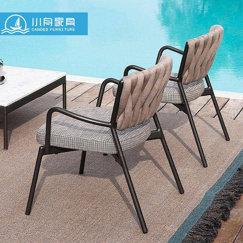 露台庭院花园休闲创意绳编椅子室外外摆家具户外防水防晒桌椅组合