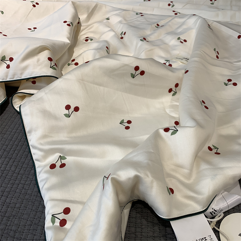 小樱桃天丝棉空调被2m夏季单人可水洗冰丝夏被大T豆纤维双人夏凉