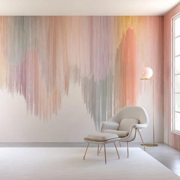 北欧现代简约卧室背景墙纸客厅壁画装饰壁布抽象色彩壁纸无缝墙布