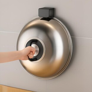 免打孔厨房置物架放农村大锅盖架壁挂式 墙上挂钩Y架子收纳神器