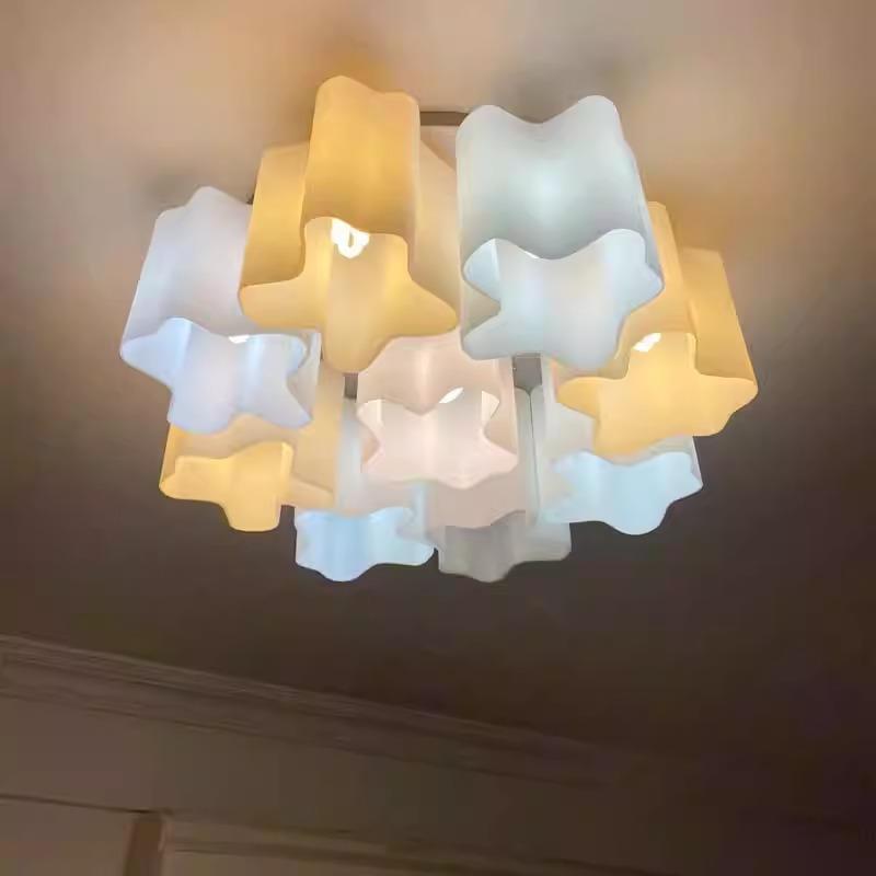 意大利极简设计师样板房法式中古设计师别墅现代简约云朵玻璃吊灯