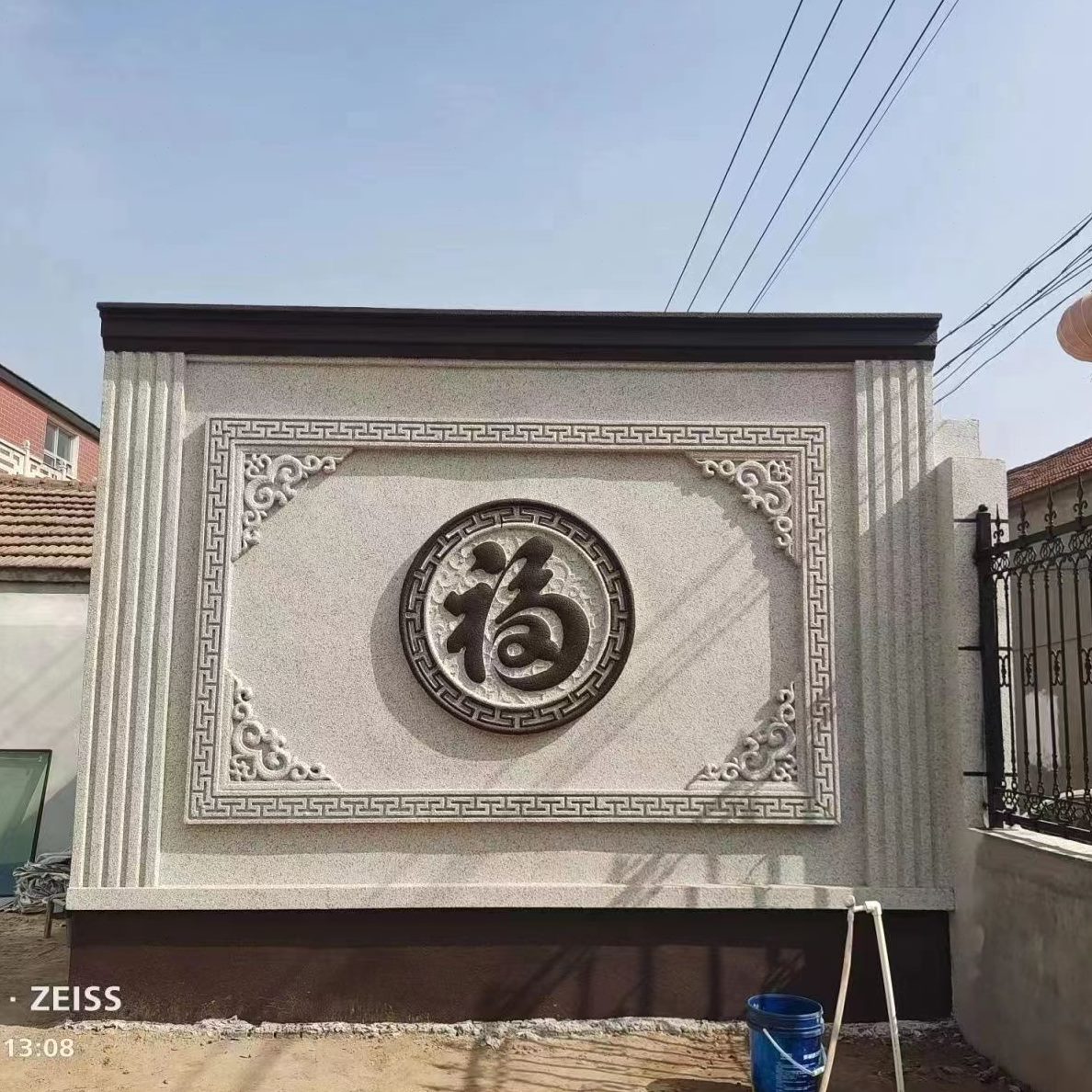 迎面浮雕墙泡沫福字SEP欧式eps线条别墅庭院外墙浮雕 装饰背景墙
