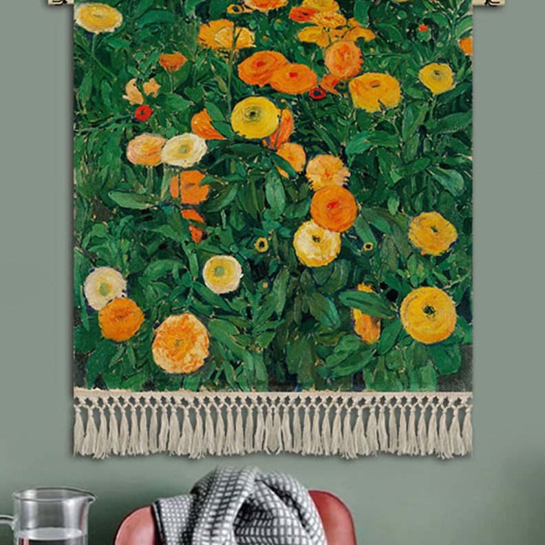 挂画壁画卧室床头装饰画挂毯玄关布油画简约绿植花卉小清新布艺画图片