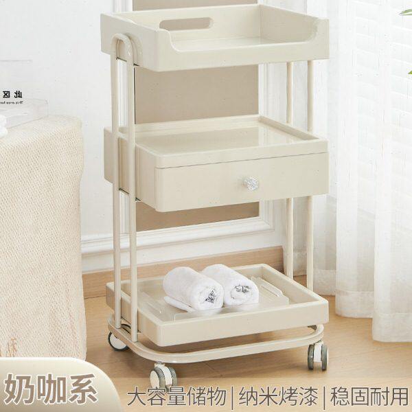 美容车高档美容院专用手推车奶咖色移动置物架美甲纹绣仪器工具车