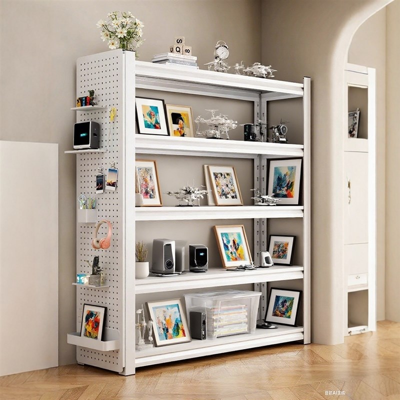 多功能置物架钢制家用书架展示架客厅书房多场景置V物架多层可调