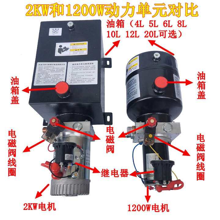 单排轻卡货车柴油三轮摩托三轮改装12V24V双顶液压自卸翻斗液压泵