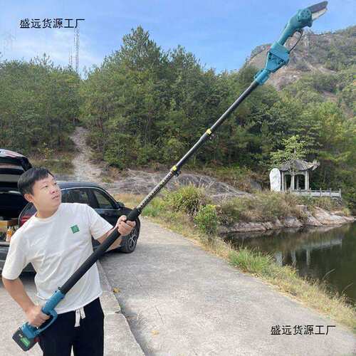 电动高枝锯加长电锯电动修枝锯剪电锯充电式锯树高空电动锯伸缩杆