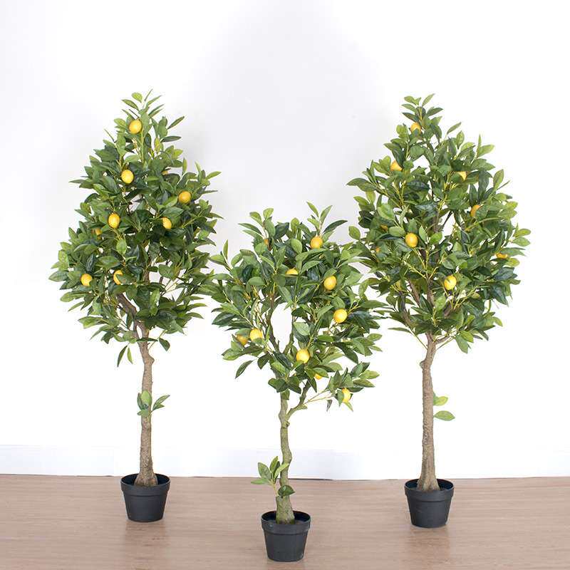 仿真室内植物带果带盆柠檬树 家居装饰绿植盆栽仿真柠檬树橘树