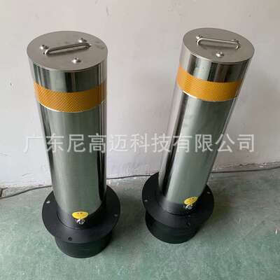 尼高迈成品移动路桩168直径304不锈钢固定可拆卸式防撞柱路障厂家